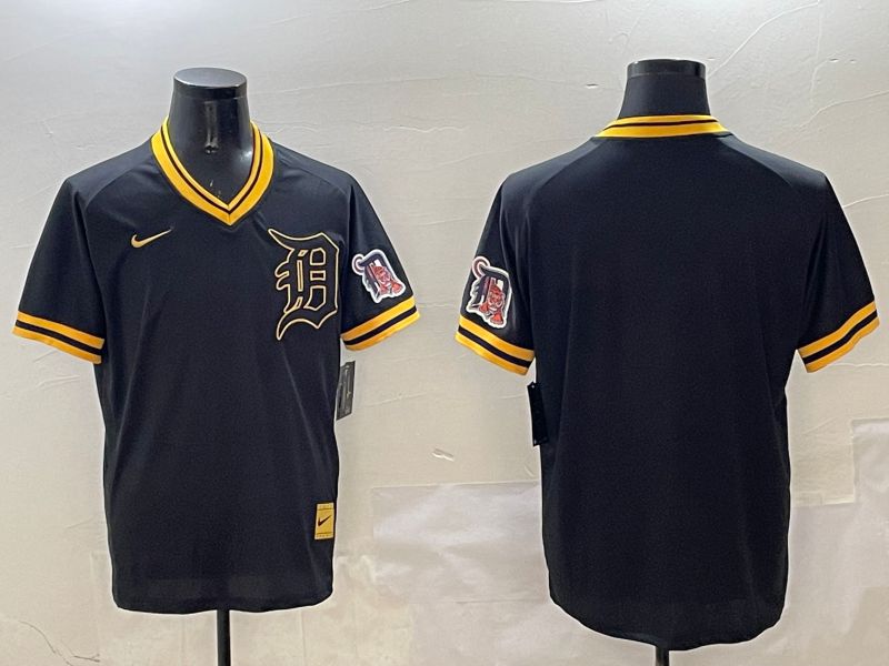 Men Detroit Tigers Blank Black Gold Game 2025 Nike MLB Jersey style 1->nfl hats->Sports Caps